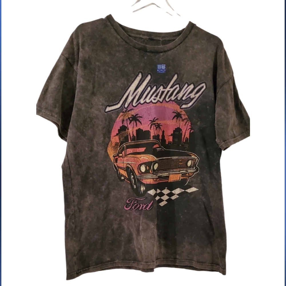 Ford Mustang Tie-Dye Graphic Tshirt Men's Grey L